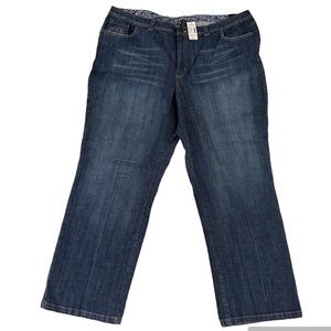 NWT Lane Bryant Venezia Distressed Embroidered Pockets Jeans 28 Long Length